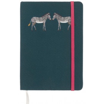 Zebra Notizblock, Zebra Notizbuch mit Stoffeinband / Zebrastoffen von Sophie Allport, Zebra Tagebuch, Zebra Schulheft