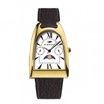 Dimacci Armbanduhr mit Steigbügelgehäuse für Pferdeliebhaber, Pferdeschmuck, Reiterschmuck, Reiteruhren