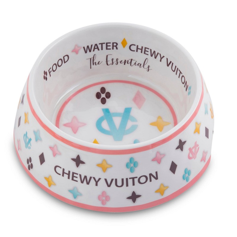 White Chewy Vuiton Hunde Futternapf, Fressnapf für  Hunde, Hundenapf, Hundeschüssel, Wasserschüssel, Geschenke für Hundebesitzer