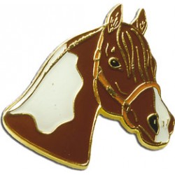 Pferdekopf Pin Pinto Kopf / Tobiano / Polo Pony; Anstecknadeln / Geschenke für Reiter u Polospieler